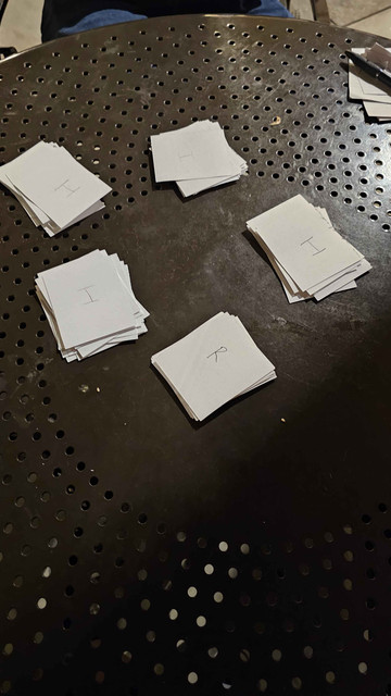 First iteration index cards