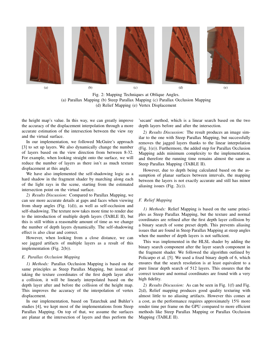 VDMT report excerpt showing oblique-angle comparisons